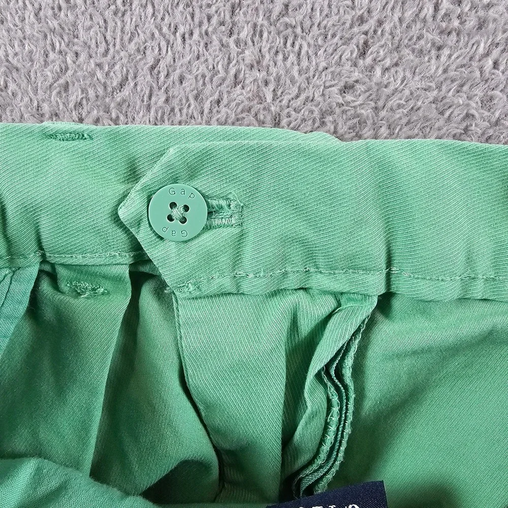 Gap HR Pleated Khaki Shorts Mineral Green 0 Petite 0P Stretch Waistband